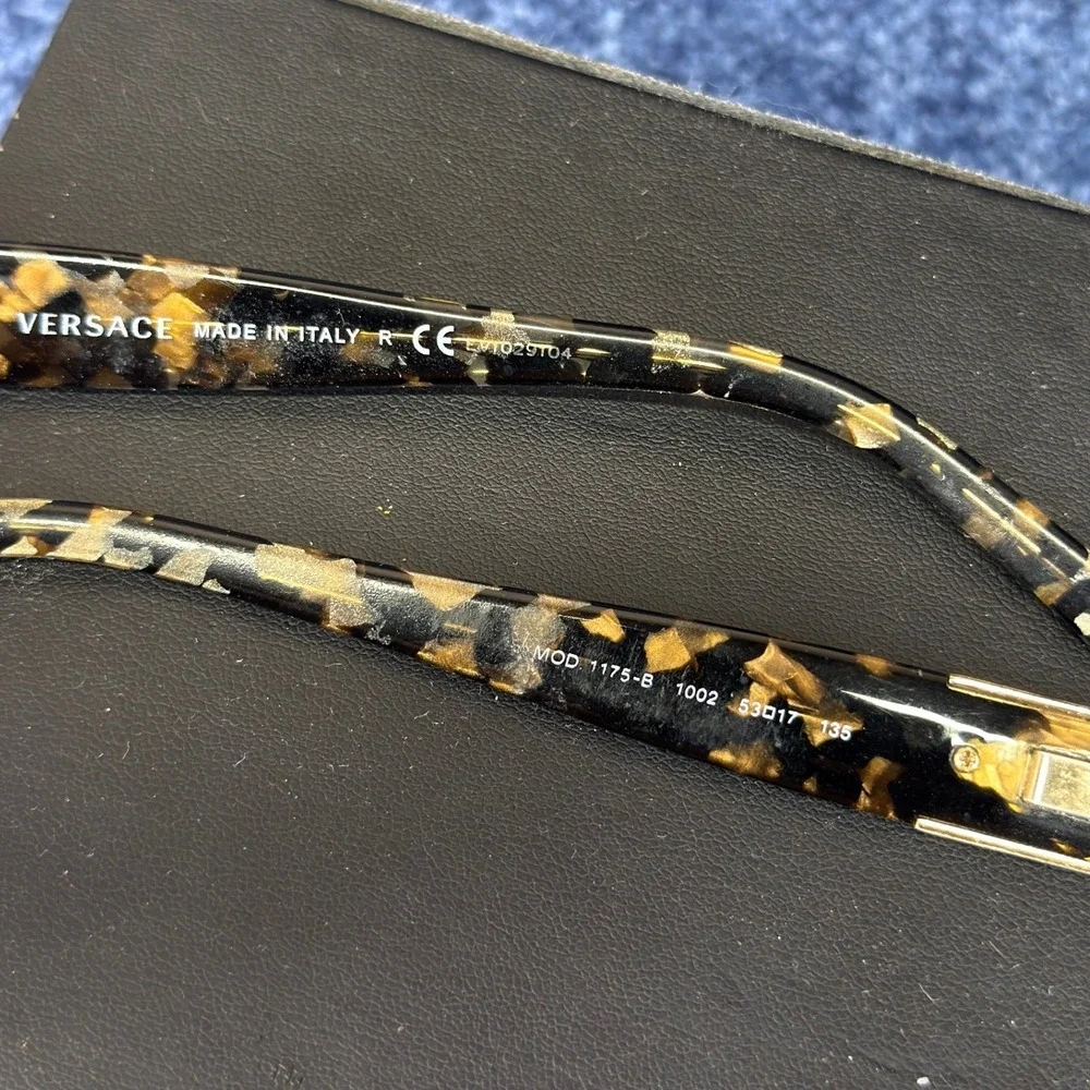 Versace Women 53-17-135 Gold Tortoise Metal Rectangular MOD 1175-B *Frames Only*